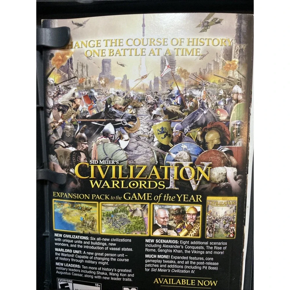 VIDEO GAMES CIVILIZATION IV WITH MANUEL PC CD ROM CIB With Tree Map Nice 4 Disk
